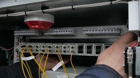 Close up fiber optic in server room. Stock Footage 126956410