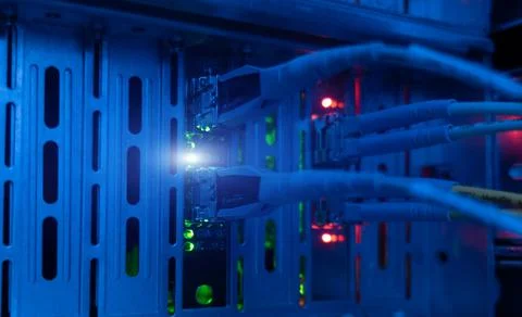 Close-up Fiber Patch Cord Cable Stock Photos