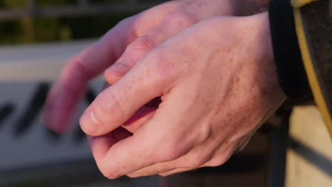 Close-up of fidgeting, nervous hands Stock-Footage 320556197