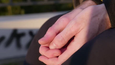 Close-up of fidgeting, nervous hands Stock-Footage 320557040
