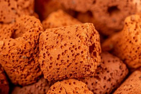 Close-up of filtering ceramic elements for aquarium biofiltration filter Stock Photos