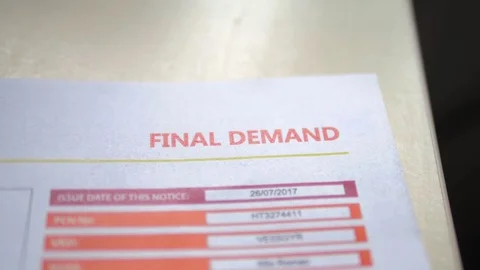 Close up of final demand for payment of parking ticket Stock Footage 78378757
