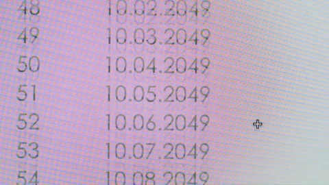 Close-up of financial cash flow data on PC screen. Mortgage payment sheet Stock Footage 260414277