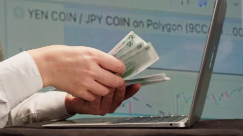 Close-up of financial cash flow data on PC screen. Counting invoices close-up Stock Footage 267166371