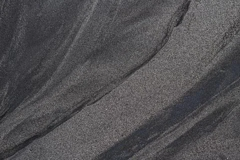 Close-up of Fine Volcanic Sand Surface Showing Diagonal Ripple Patterns and.. Stock Photos