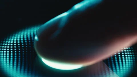 Close up of a finger on biometric scanner 動画素材 171985482