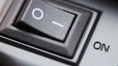 Close up finger on on off button Stock Footage 146647875