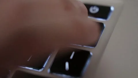 Close up finger click delete button. Concept of digital and delete from stora Stock Footage 310354191