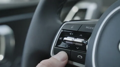 Close up of finger pressing the audio control buttons to increase or decrease 库存影片 150084605
