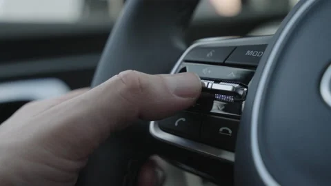 Close up of finger pressing the audio control buttons to increase or decrease 库存影片 150086758