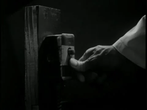 Close-up finger pressing door buzzer Stock Footage 260248173