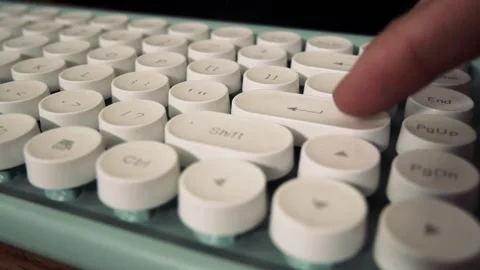 Close-up of a finger pressing the enter key on a computer keyboard Stock Footage 255003320