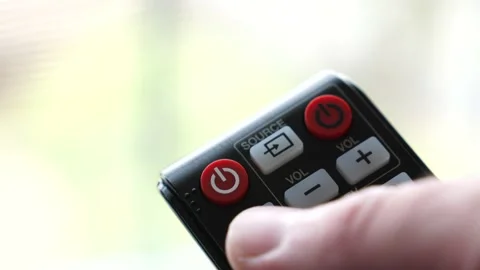 Close up, finger in Remote control, 4K, smart tv. 스톡 동영상 132009647