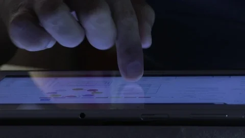 Close Up of Finger Scrolling on Tablet Screen Digital Browsing Concept Stock Footage 90731910