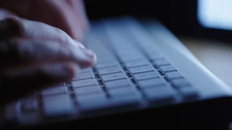 Close-up of fingers on keyboard Stock Footage 85515353