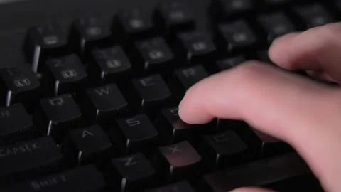 Close-Up of Fingers Typing on a PC Keyboard Stock Footage 293508830