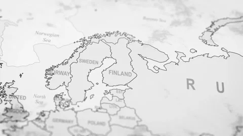 Close Up Of Finland Borders. World Map Animation. Stock Footage 331810894