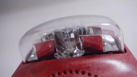 Close-up of fire alarm strobe light on the wall Stock Footage 313850401