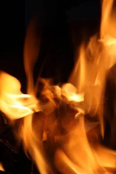 Close-up of fire and flames on a black background Stock Photos