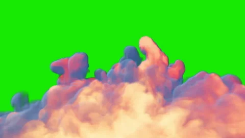 Close up of Fire and Smoke boiling, seamless loop, Green Screen Chromakey Stock Footage 144366440