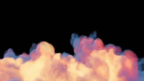 Close up of Fire and Smoke boiling, seamless loop, Luma Matte attached Stock Footage 144806018