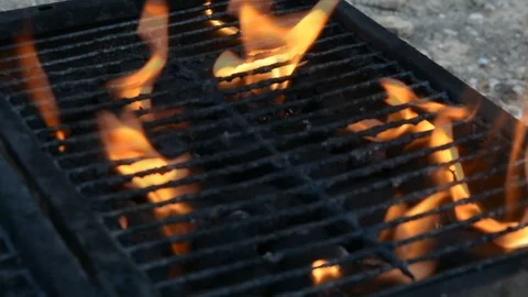 Close up fire of BBQ coal in mangal Vídeo Stock 110659227