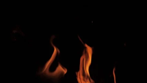Close up of fire on black background 動画素材 84275932