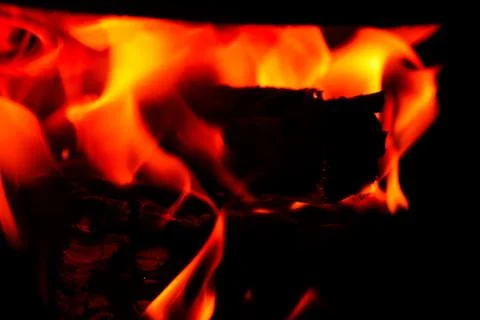 Close-up fire on black background Stock-Fotos