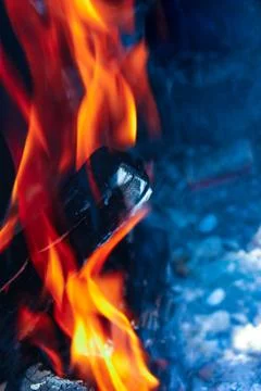Close-up fire on black background Stock Photos