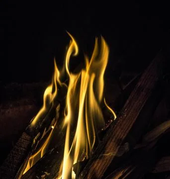 Close Up Of Fire with Black Background Foto stock