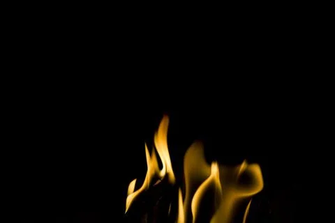 Close Up Of Fire with Black Background Stock Photos