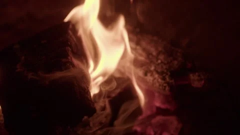 Close up of fire burning 60fps Stock Footage 259965527