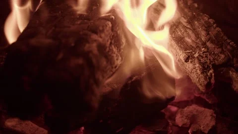 Close up of fire burning 60fps Stock Footage 259965924