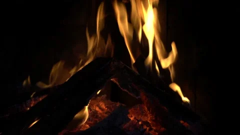 Close up of the fire burning Stockbeeldmateriaal 152373833