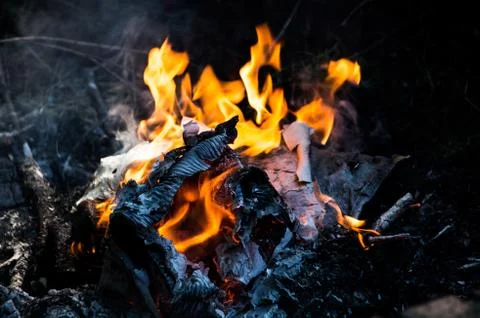 Close up of Fire burning Foto stock