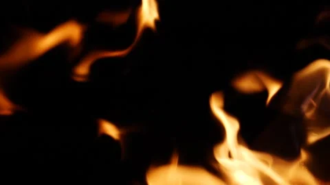 Close-Up Fire in the Dark Stock Footage 262290865