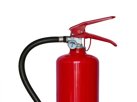 Close up fire extinguisher isolated on white background Stock Photos