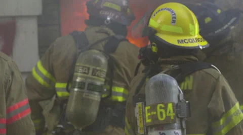 Close up of fire fighters and fire Video stock 60737161