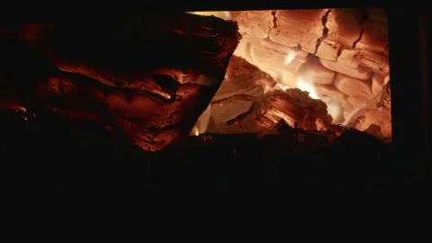 Close up of a fire in fireplace. Stock Footage 270041284