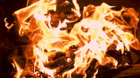 Close up of fire with flames Stock Footage 55034245