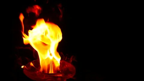 Close up of fire flames Stock Footage 83736720
