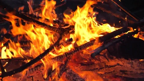 Close up of the fire Stockbeeldmateriaal 91875622