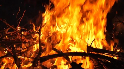 Close up of the fire Stock Footage 94844550
