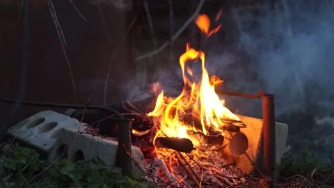 A close up of a fire Stock Footage 130504990