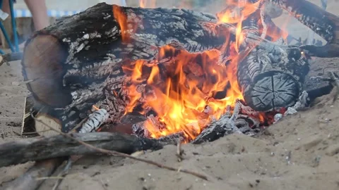 A close up of a fire Stock Footage 133268126