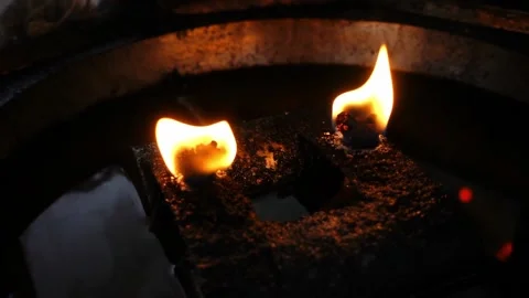 A close up of a fire 스톡 동영상 156845665