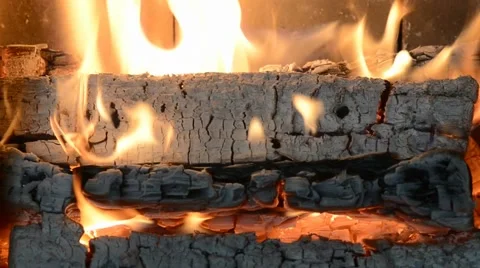Close up of the fire in the furnace Stock Footage 43260911