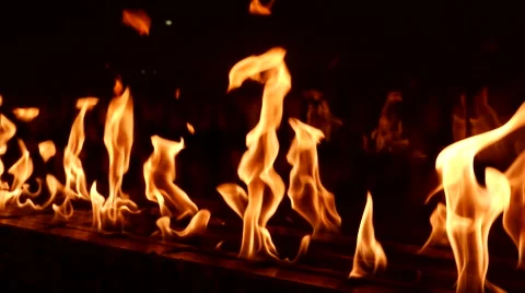 Close up of fire at night Stock Footage 64546545