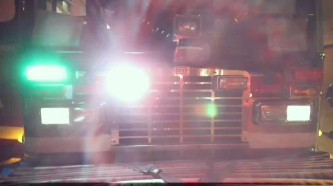 Close Up Fire Truck Lights Video stock 644793