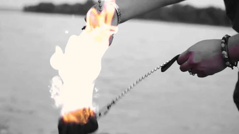 Close up of fire worker cc Video stock 94036142